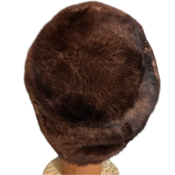 Brown Faux Fur Plush Winter Hat - Picture 5 of 7